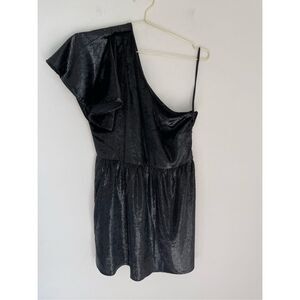 7 FOR ALL MANKIND Black Metallic Cocktail Dress Size Large NWOT